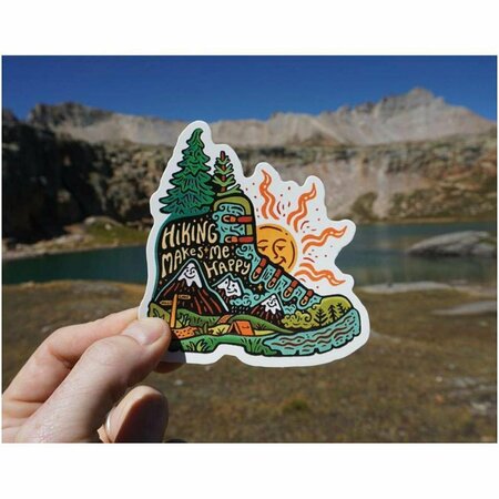 CARIDAD Hiking Makes Me Happy Die-Cut Sticker CA3584127